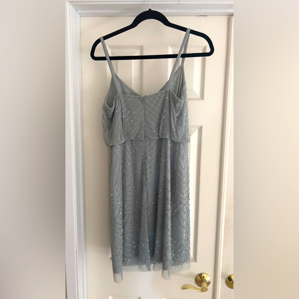 Sequin Blouson Dress Frosted Sage | Adrianna Papell Womens Short Dresses